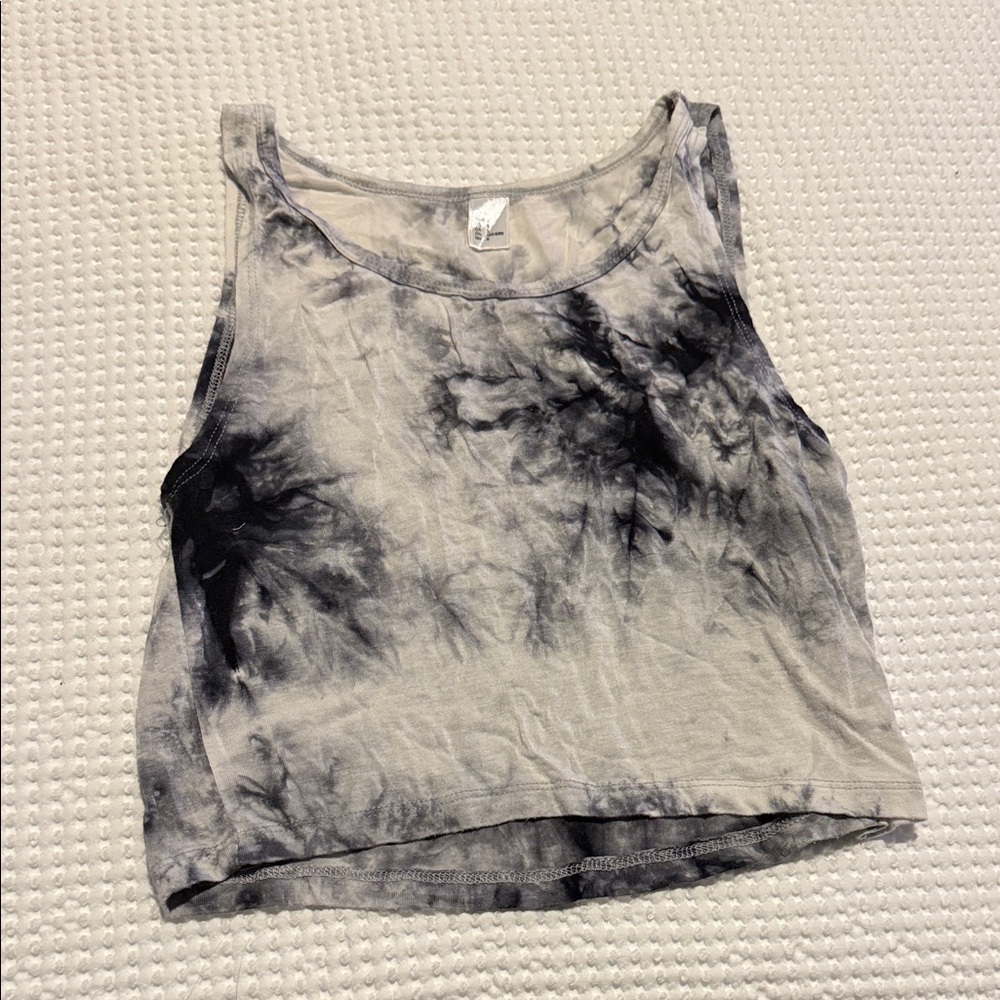 H&M Black and Gray Tie-Dye Tank Top